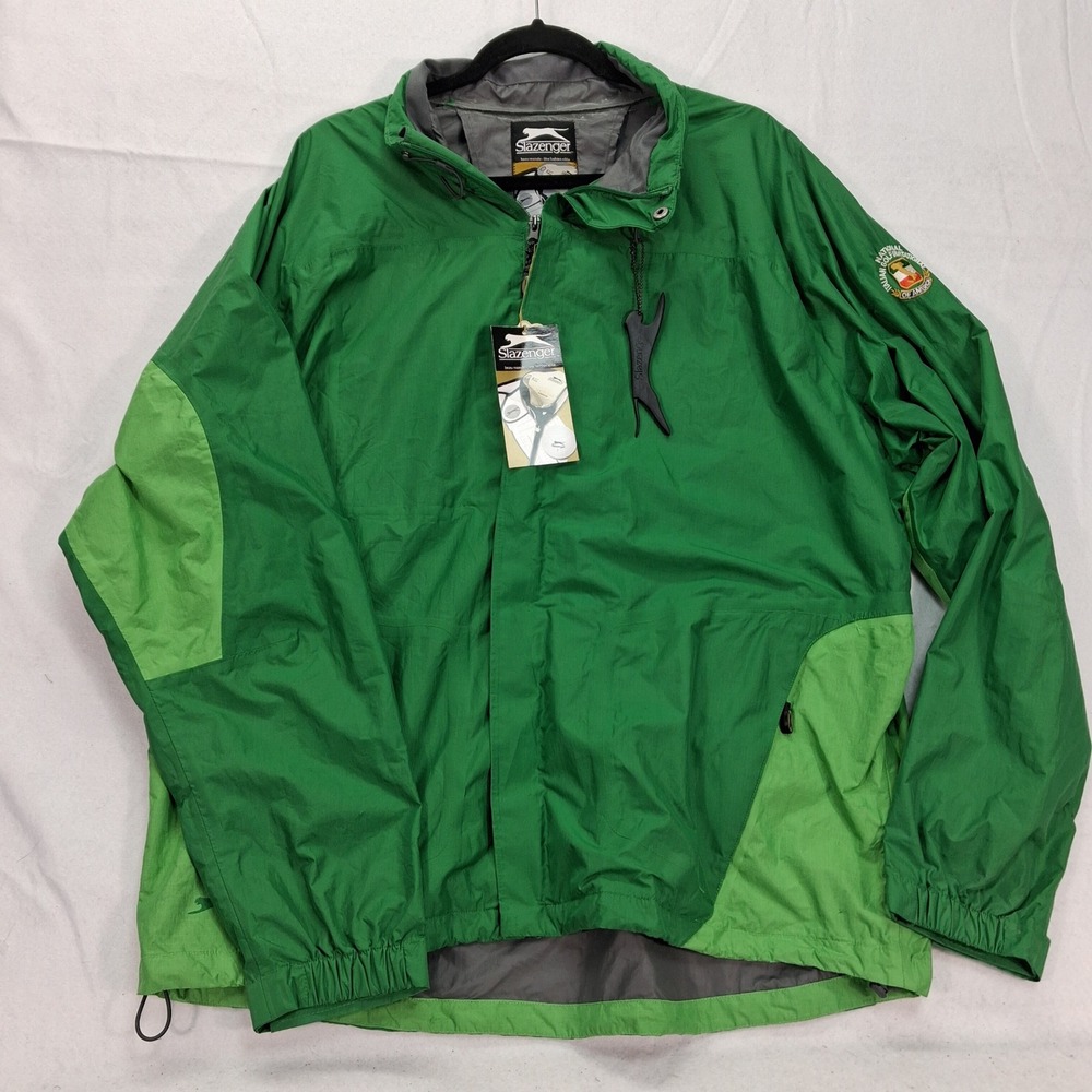Slazenger Jacket Mens Large Function Green Italian Golf Invitational NEW